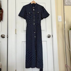 Dotted Patchwork Shirtdress